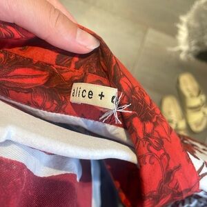 Alice+Olivia shirt dress. long sleeves, red and white. Cutest perfect dress.